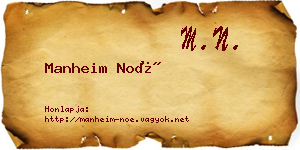 Manheim Noé névjegykártya